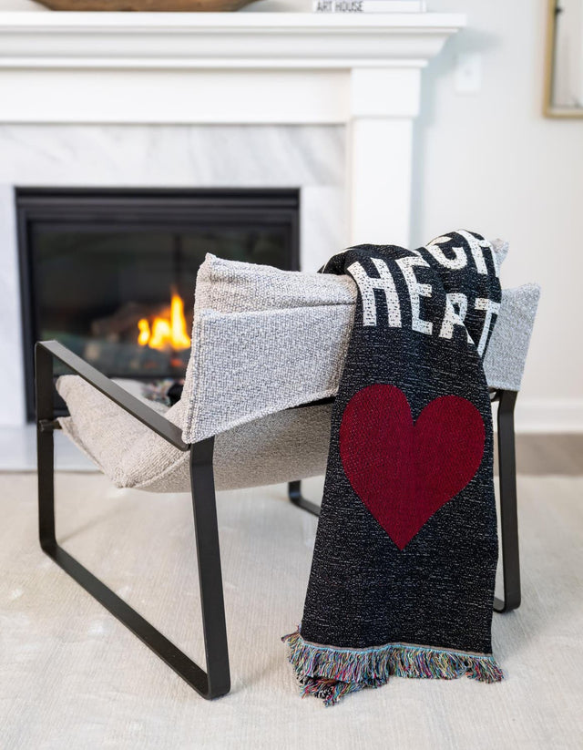 Black and White 4' 6 x 6' Throw Blanket Rectangle Area Rug 100% Cotton Washable Cozy Soft Warm Room Decor Accent Made In USA