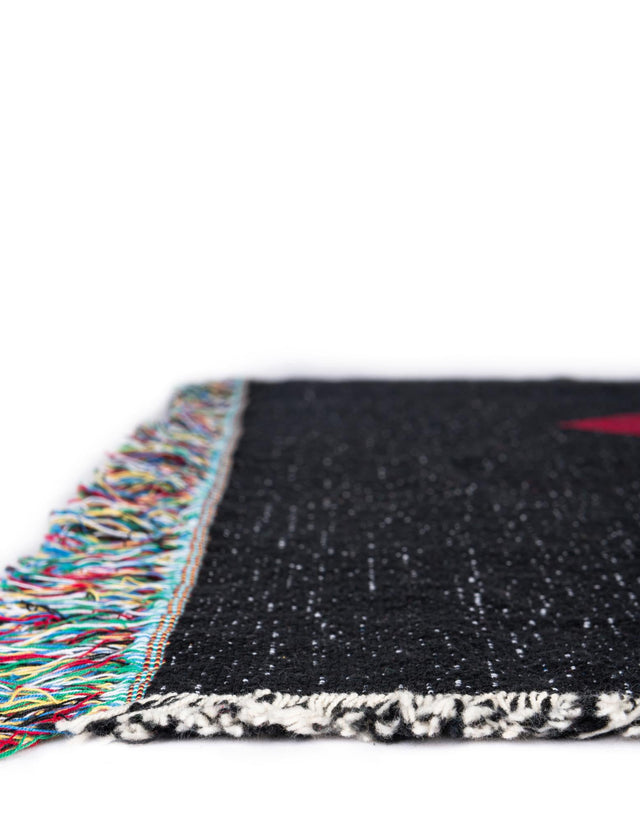 Black and White 4' 6 x 6' Throw Blanket Rectangle Area Rug 100% Cotton Washable Cozy Soft Warm Room Decor Accent Made In USA