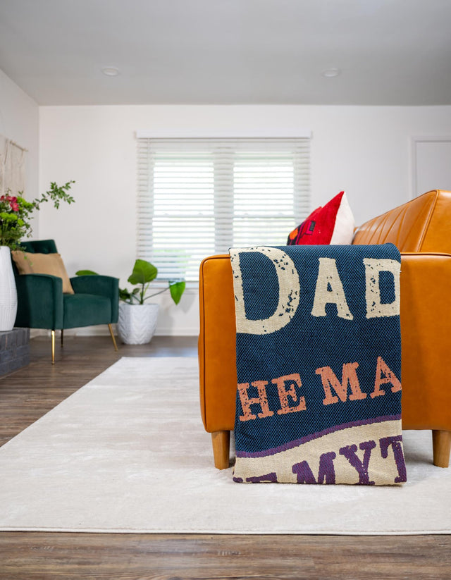 Multicolor 4' 6 x 6' Throw Blanket Rectangle Area Rug 100% Cotton Washable Cozy Soft Warm Room Decor Accent Made In USA