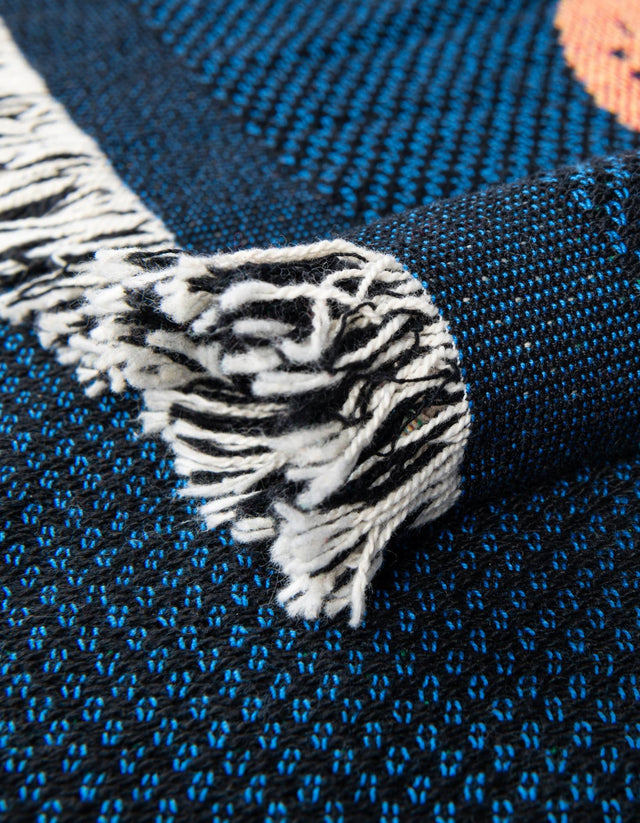 Multicolor 4' 6 x 6' Throw Blanket Rectangle Area Rug 100% Cotton Washable Cozy Soft Warm Room Decor Accent Made In USA