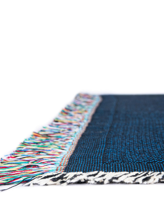 Multicolor 4' 6 x 6' Throw Blanket Rectangle Area Rug 100% Cotton Washable Cozy Soft Warm Room Decor Accent Made In USA