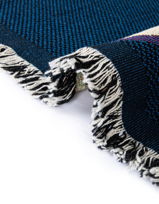 Multicolor 4' 6 x 6' Throw Blanket Rectangle Area Rug 100% Cotton Washable Cozy Soft Warm Room Decor Accent Made In USA