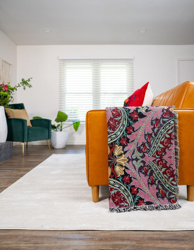 Multicolor 4' 6 x 6' Throw Blanket Rectangle Area Rug 100% Cotton Washable Cozy Soft Warm Room Decor Accent Made In USA