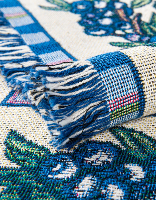 Multicolor 4' 6 x 6' Throw Blanket Rectangle Area Rug 100% Cotton Washable Cozy Soft Warm Room Decor Accent Made In USA