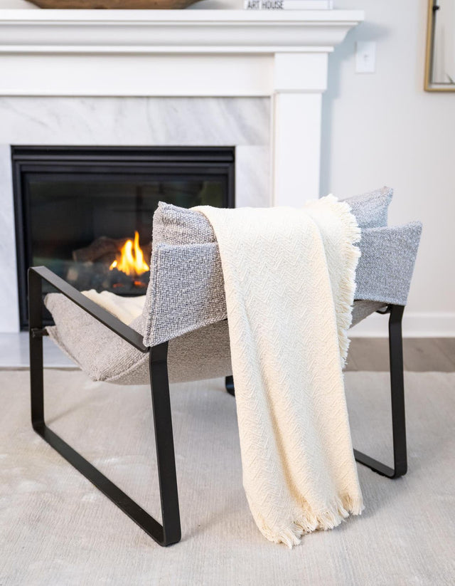 Tan 4' 6 x 6' Throw Blanket Rectangle Area Rug 100% Cotton Washable Cozy Soft Warm Room Decor Accent Made In USA