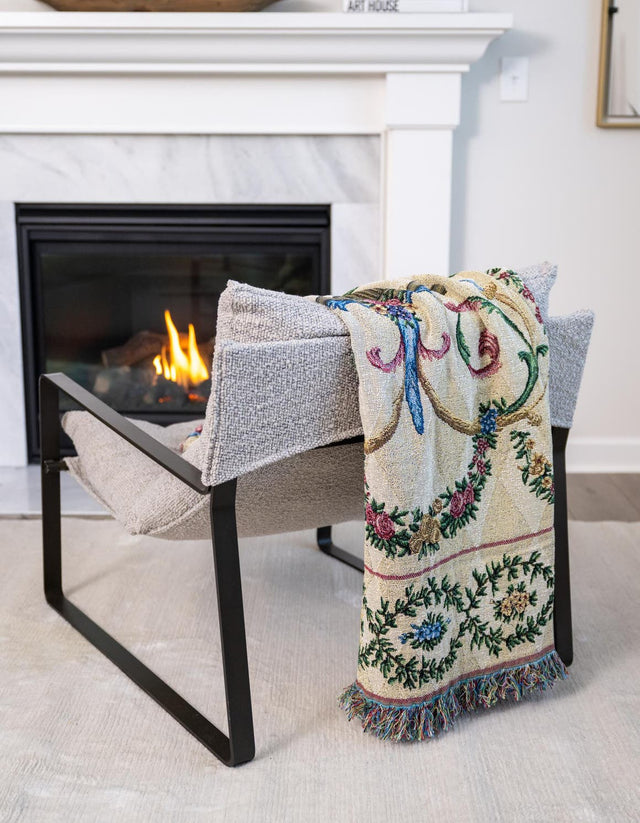 Multicolor 4' 6 x 6' Throw Blanket Rectangle Area Rug 100% Cotton Washable Cozy Soft Warm Room Decor Accent Made In USA