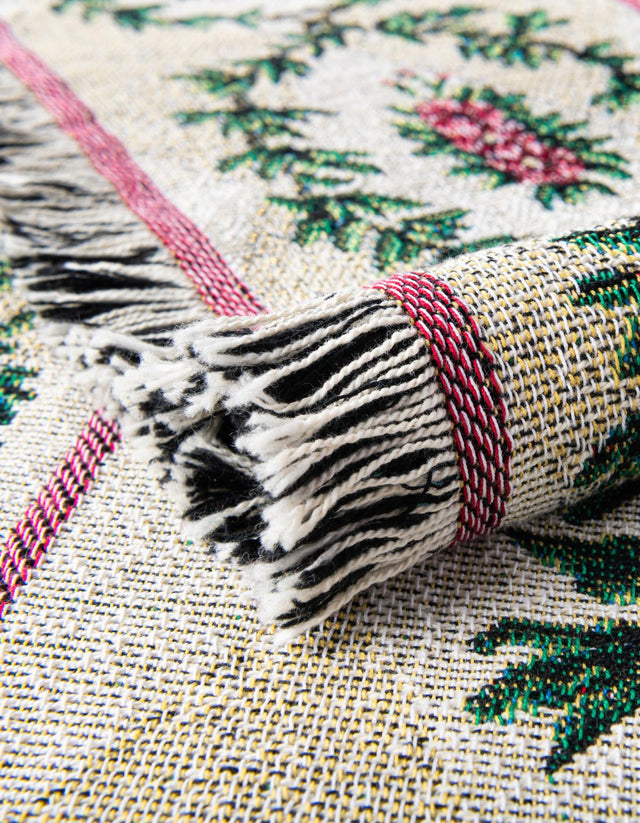 Multicolor 4' 6 x 6' Throw Blanket Rectangle Area Rug 100% Cotton Washable Cozy Soft Warm Room Decor Accent Made In USA