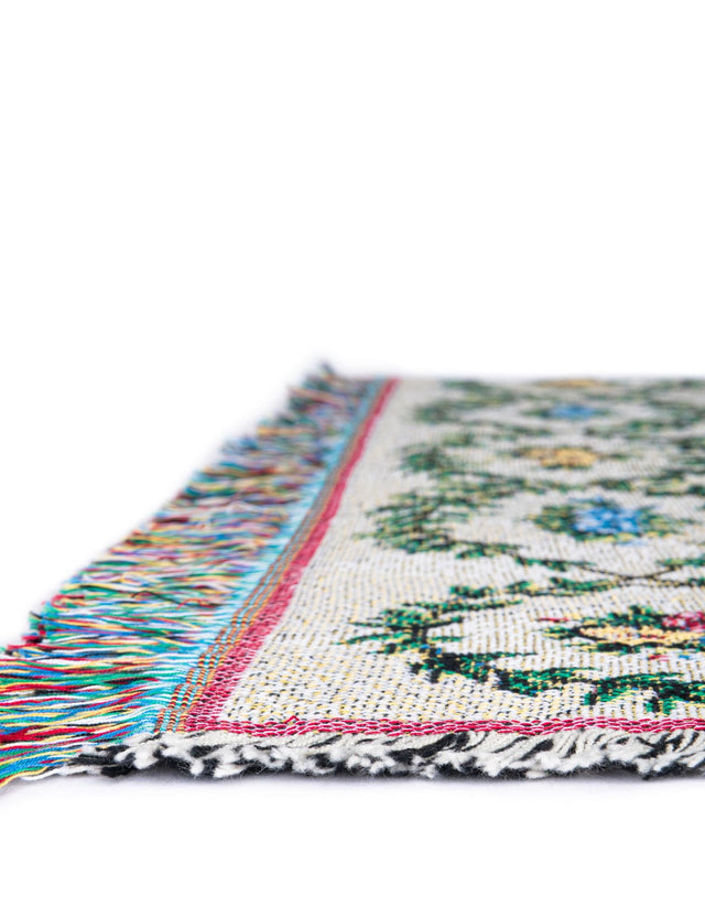 Multicolor 4' 6 x 6' Throw Blanket Rectangle Area Rug 100% Cotton Washable Cozy Soft Warm Room Decor Accent Made In USA