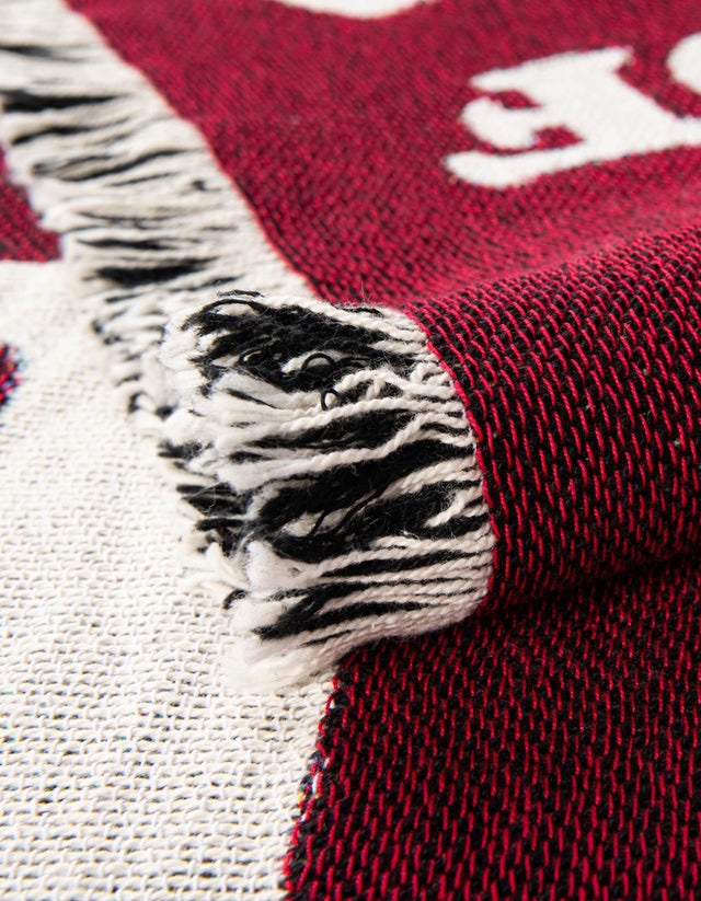 Red 4' 6 x 6' Throw Blanket Rectangle Area Rug 100% Cotton Washable Cozy Soft Warm Room Decor Accent Made In USA