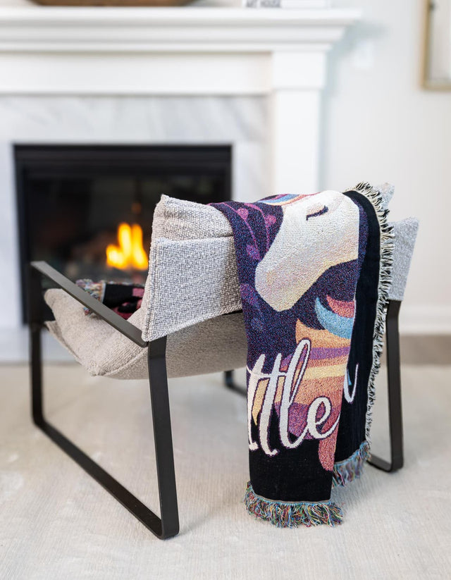 Multicolor 4' 6 x 6' Throw Blanket Rectangle Area Rug 100% Cotton Washable Cozy Soft Warm Room Decor Accent Made In USA