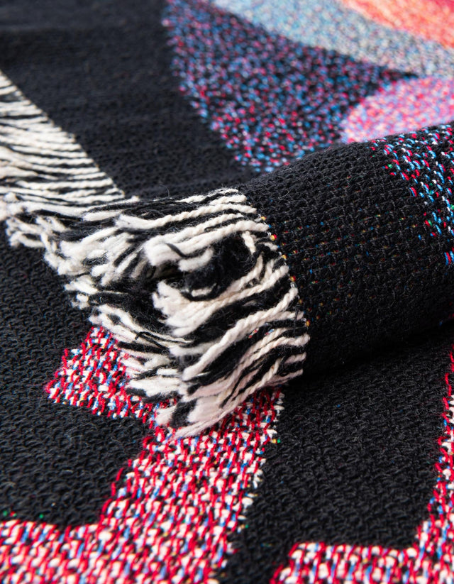 Multicolor 4' 6 x 6' Throw Blanket Rectangle Area Rug 100% Cotton Washable Cozy Soft Warm Room Decor Accent Made In USA