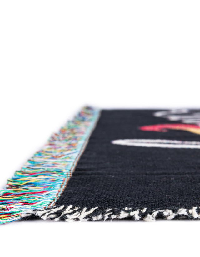 Multicolor 4' 6 x 6' Throw Blanket Rectangle Area Rug 100% Cotton Washable Cozy Soft Warm Room Decor Accent Made In USA