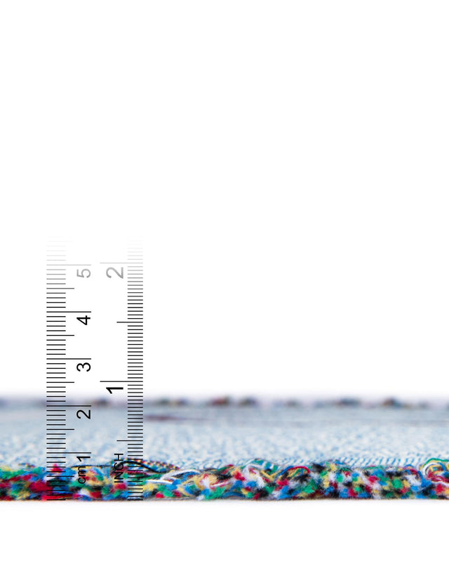 Blue 4' 6 x 6' Throw Blanket Rectangle Area Rug 100% Cotton Washable Cozy Soft Warm Room Decor Accent Made In USA