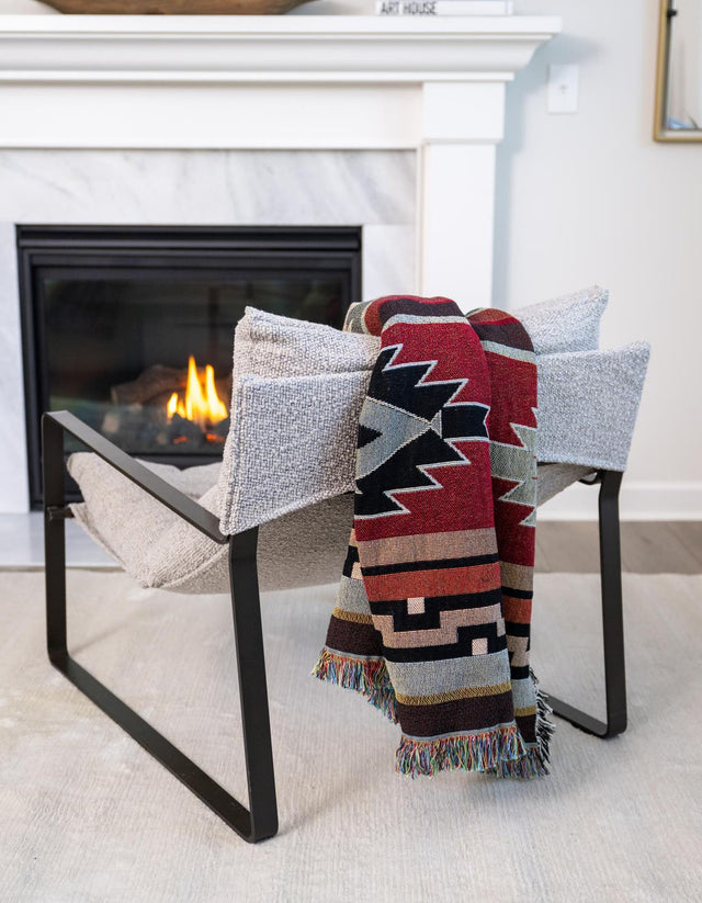 Multicolor 4' 6 x 6' Throw Blanket Rectangle Area Rug 100% Cotton Washable Cozy Soft Warm Room Decor Accent Made In USA