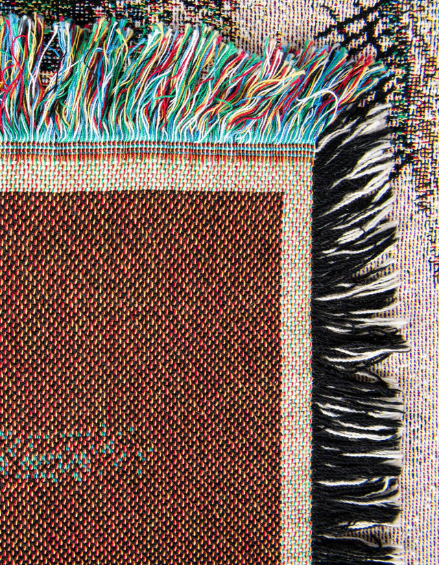 Multicolor 4' 6 x 6' Throw Blanket Rectangle Area Rug 100% Cotton Washable Cozy Soft Warm Room Decor Accent Made In USA