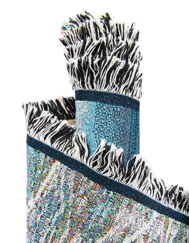 Multicolor 4' 6 x 6' Throw Blanket Rectangle Area Rug 100% Cotton Washable Cozy Soft Warm Room Decor Accent Made In USA