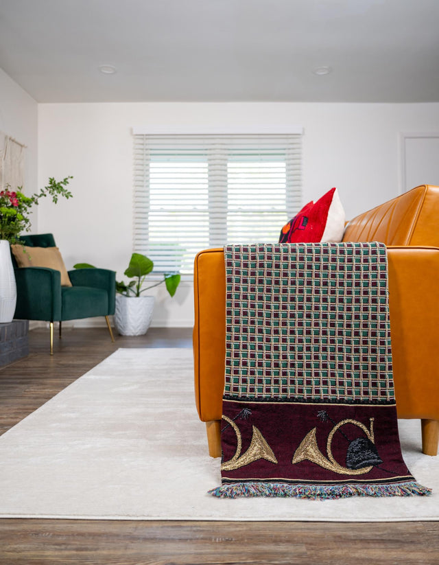 Black and Brown 4' 6 x 6' Throw Blanket Rectangle Area Rug 100% Cotton Washable Cozy Soft Warm Room Decor Accent Made In USA