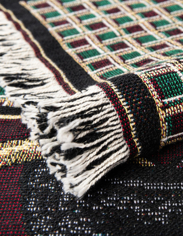 Black and Brown 4' 6 x 6' Throw Blanket Rectangle Area Rug 100% Cotton Washable Cozy Soft Warm Room Decor Accent Made In USA