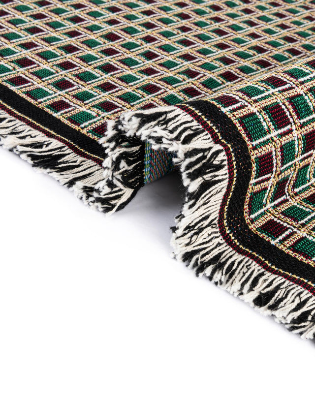 Black and Brown 4' 6 x 6' Throw Blanket Rectangle Area Rug 100% Cotton Washable Cozy Soft Warm Room Decor Accent Made In USA