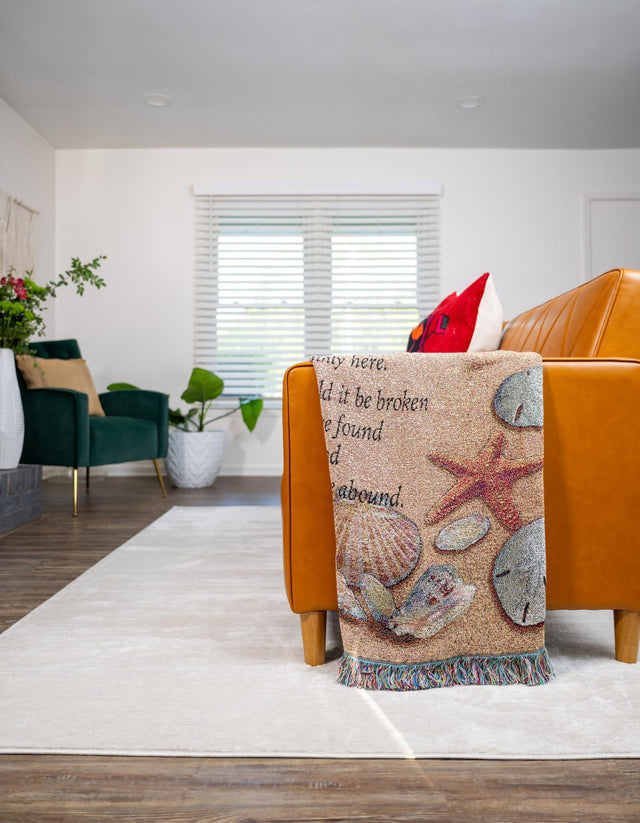 Multicolor 4' 6 x 6' Throw Blanket Rectangle Area Rug 100% Cotton Washable Cozy Soft Warm Room Decor Accent Made In USA