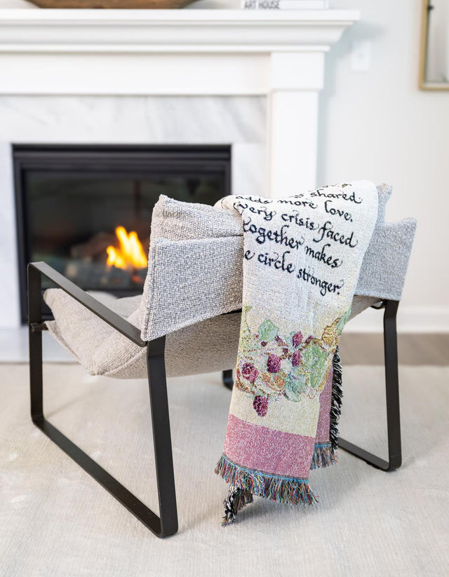 Multicolor 4' 6 x 4' 9 Throw Blanket Square Area Rug 100% Cotton Washable Cozy Soft Warm Room Decor Accent Made In USA