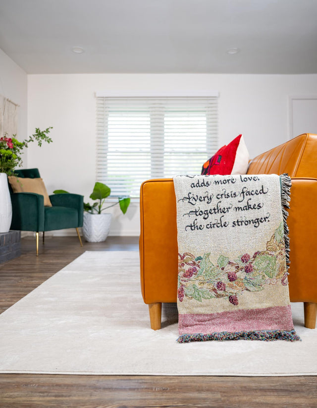 Multicolor 4' 6 x 4' 9 Throw Blanket Square Area Rug 100% Cotton Washable Cozy Soft Warm Room Decor Accent Made In USA