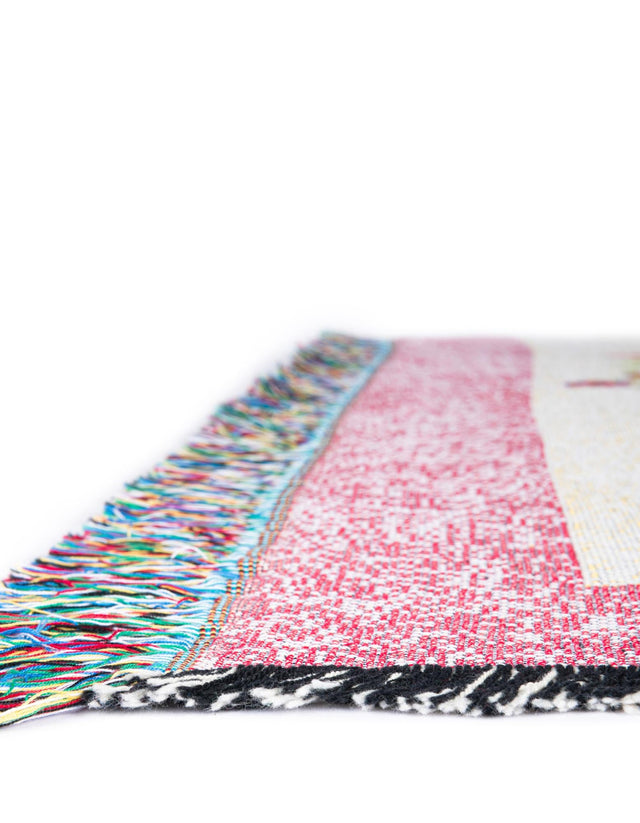 Multicolor 4' 6 x 4' 9 Throw Blanket Square Area Rug 100% Cotton Washable Cozy Soft Warm Room Decor Accent Made In USA