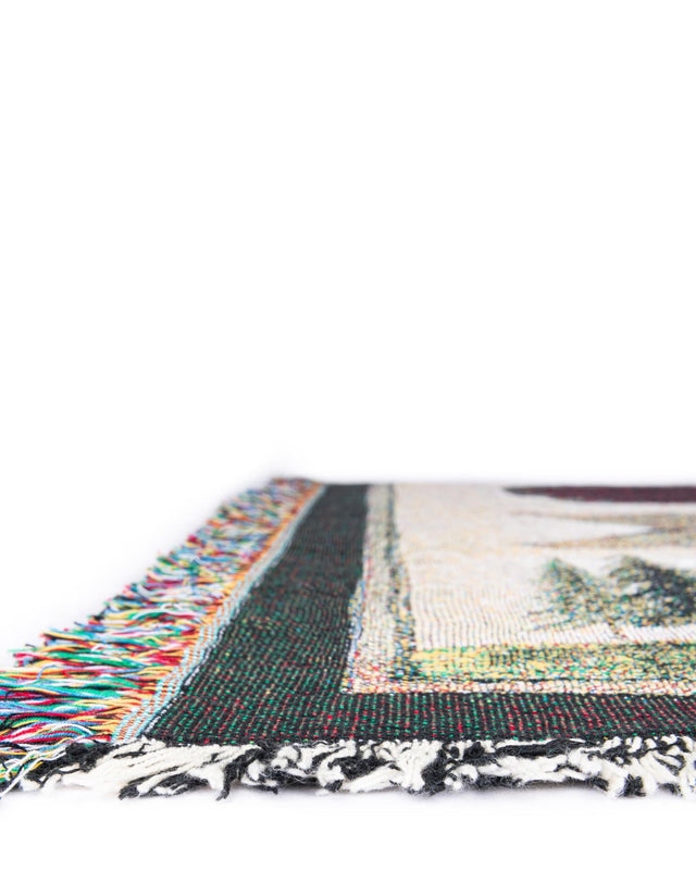 Multicolor 4' 6 x 6' Throw Blanket Rectangle Area Rug 100% Cotton Washable Cozy Soft Warm Room Decor Accent Made In USA