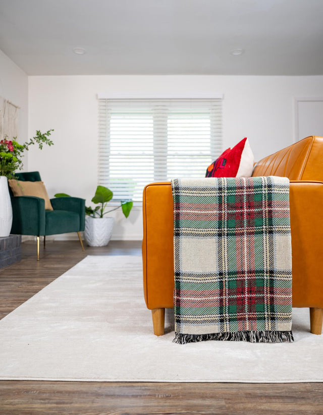 Multicolor 4' 6 x 6' Throw Blanket Rectangle Area Rug 100% Cotton Washable Cozy Soft Warm Room Decor Accent Made In USA