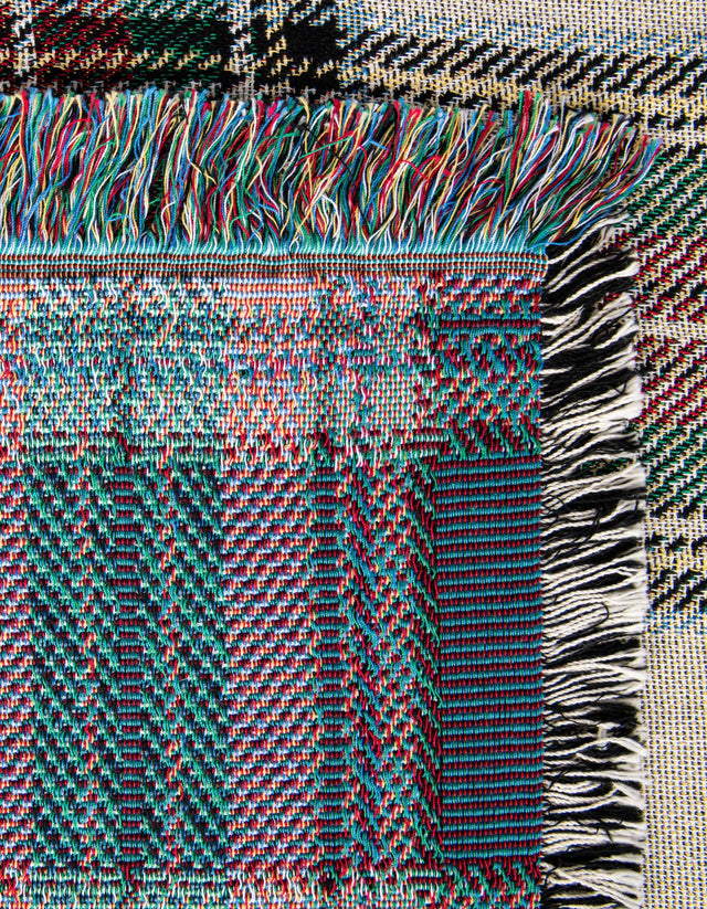 Multicolor 4' 6 x 6' Throw Blanket Rectangle Area Rug 100% Cotton Washable Cozy Soft Warm Room Decor Accent Made In USA