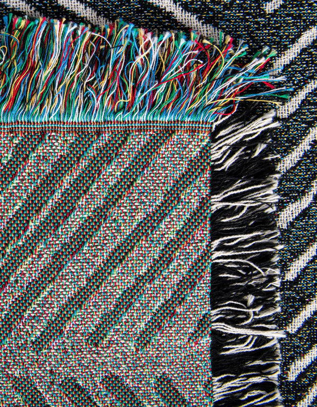 Black and White 4' 6 x 6' Throw Blanket Rectangle Area Rug 100% Cotton Washable Cozy Soft Warm Room Decor Accent Made In USA