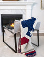 Red and Blue 4' 6 x 6' Throw Blanket Rectangle Rug
