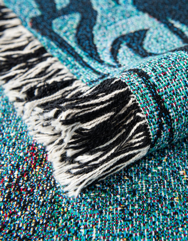 Red and Blue 4' 6 x 6' Throw Blanket Rectangle Area Rug 100% Cotton Washable Cozy Soft Warm Room Decor Accent Made In USA