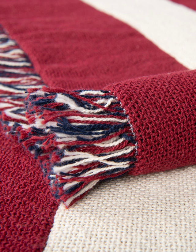 Red and Blue 4' 6 x 6' Throw Blanket Rectangle Area Rug 100% Cotton Washable Cozy Soft Warm Room Decor Accent Made In USA