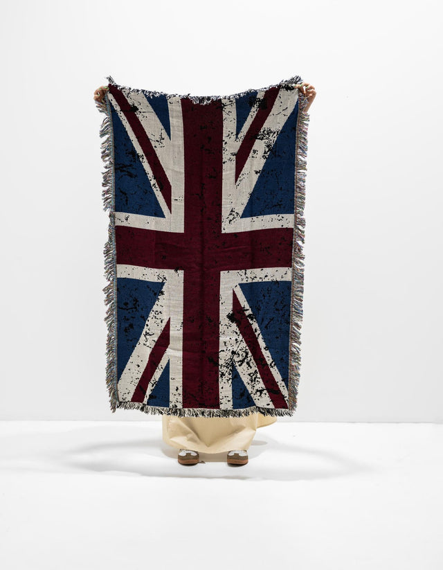 Red and Blue 4' 6 x 6' Throw Blanket Rectangle Area Rug 100% Cotton Washable Cozy Soft Warm Room Decor Accent Made In USA