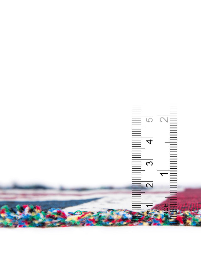 Red and Blue 4' 6 x 6' Throw Blanket Rectangle Area Rug 100% Cotton Washable Cozy Soft Warm Room Decor Accent Made In USA