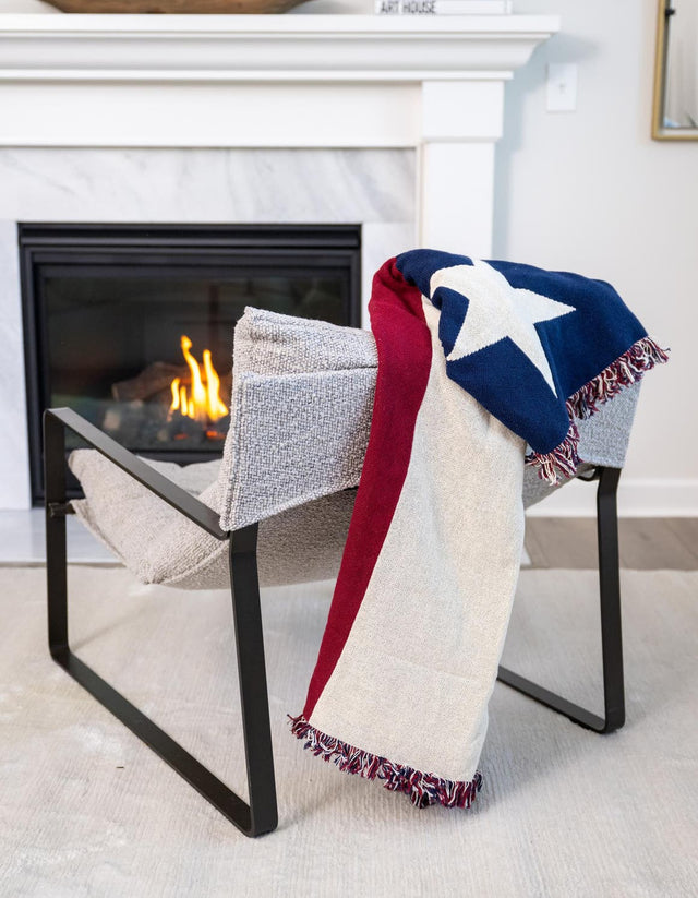 Red and Blue 3' x 4' Throw Blanket Rectangle Area Rug 100% Cotton Washable Cozy Soft Warm Room Decor Accent Made In USA