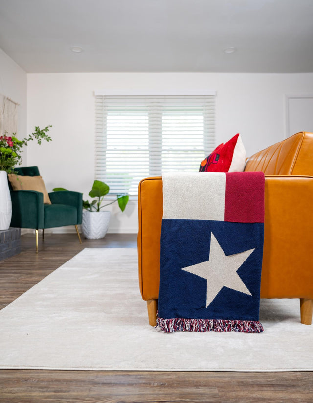 Red and Blue 3' x 4' Throw Blanket Rectangle Area Rug 100% Cotton Washable Cozy Soft Warm Room Decor Accent Made In USA