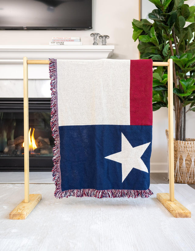 Red and Blue 3' x 4' Throw Blanket Rectangle Area Rug 100% Cotton Washable Cozy Soft Warm Room Decor Accent Made In USA