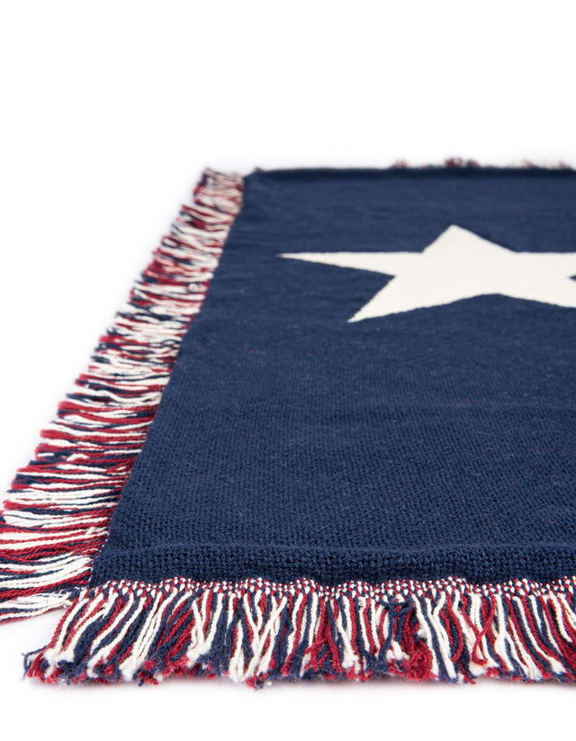 Red and Blue 3' x 4' Throw Blanket Rectangle Area Rug 100% Cotton Washable Cozy Soft Warm Room Decor Accent Made In USA