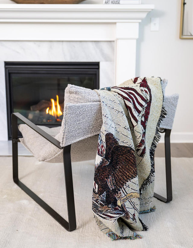 Multicolor 4' 6 x 6' Throw Blanket Rectangle Area Rug 100% Cotton Washable Cozy Soft Warm Room Decor Accent Made In USA