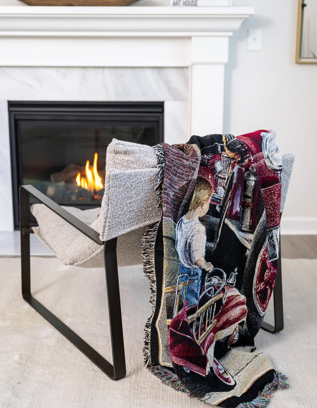 Multicolor 4' 6 x 6' Throw Blanket Rectangle Area Rug 100% Cotton Washable Cozy Soft Warm Room Decor Accent Made In USA