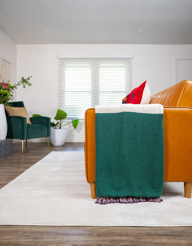 Multicolor 4' x 5' 4 Throw Blanket Rectangle Area Rug 100% Cotton Washable Cozy Soft Warm Room Decor Accent Made In USA