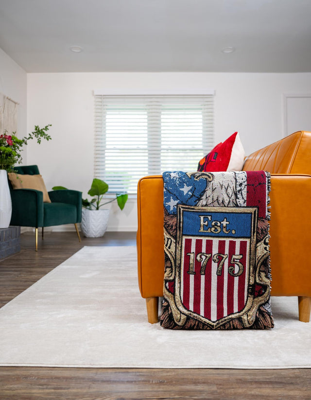 Multicolor 4' 6 x 6' Throw Blanket Rectangle Area Rug 100% Cotton Washable Cozy Soft Warm Room Decor Accent Made In USA