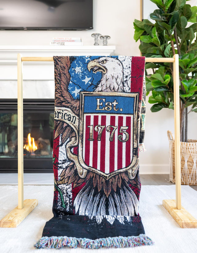 Multicolor 4' 6 x 6' Throw Blanket Rectangle Area Rug 100% Cotton Washable Cozy Soft Warm Room Decor Accent Made In USA