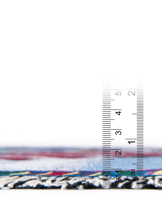 Blue 4' 6 x 6' Throw Blanket Rectangle Area Rug 100% Cotton Washable Cozy Soft Warm Room Decor Accent Made In USA