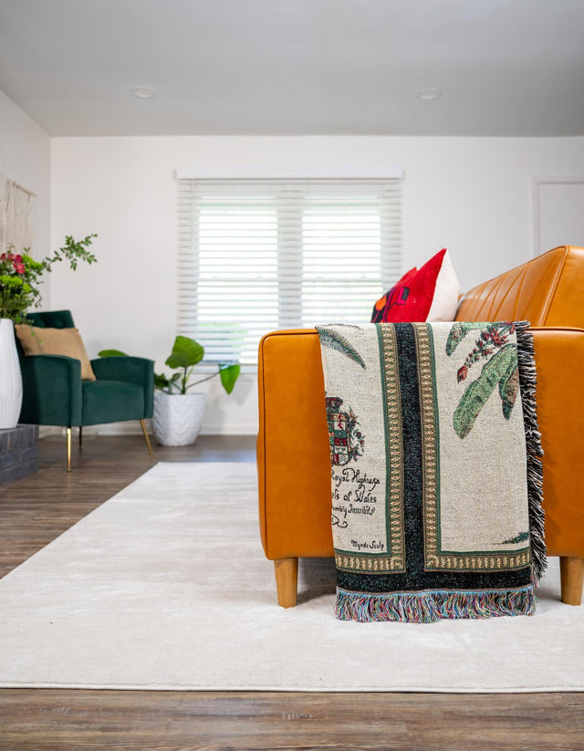 Multicolor 4' 6 x 6' Throw Blanket Rectangle Area Rug 100% Cotton Washable Cozy Soft Warm Room Decor Accent Made In USA