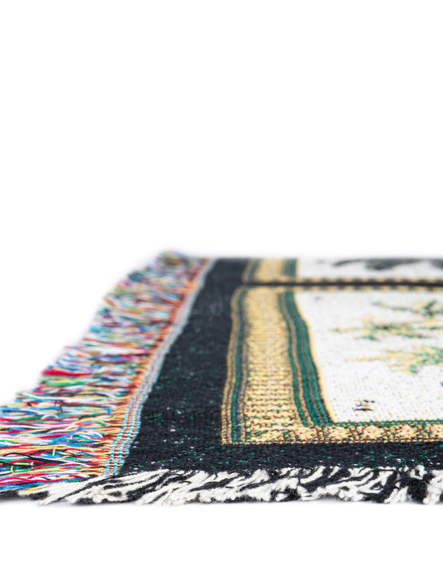 Multicolor 4' 6 x 6' Throw Blanket Rectangle Area Rug 100% Cotton Washable Cozy Soft Warm Room Decor Accent Made In USA