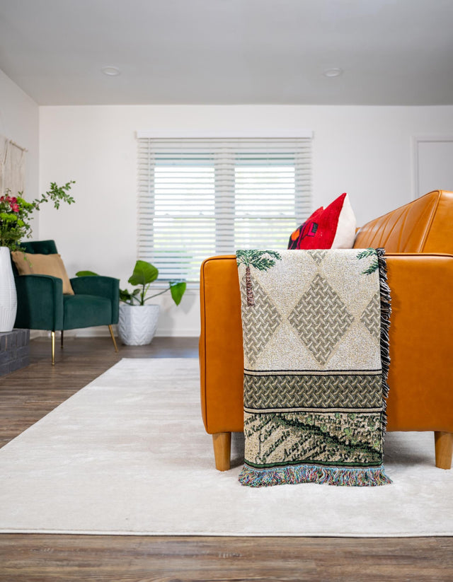 Multicolor 4' 6 x 6' Throw Blanket Rectangle Area Rug 100% Cotton Washable Cozy Soft Warm Room Decor Accent Made In USA