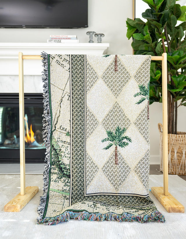 Multicolor 4' 6 x 6' Throw Blanket Rectangle Area Rug 100% Cotton Washable Cozy Soft Warm Room Decor Accent Made In USA